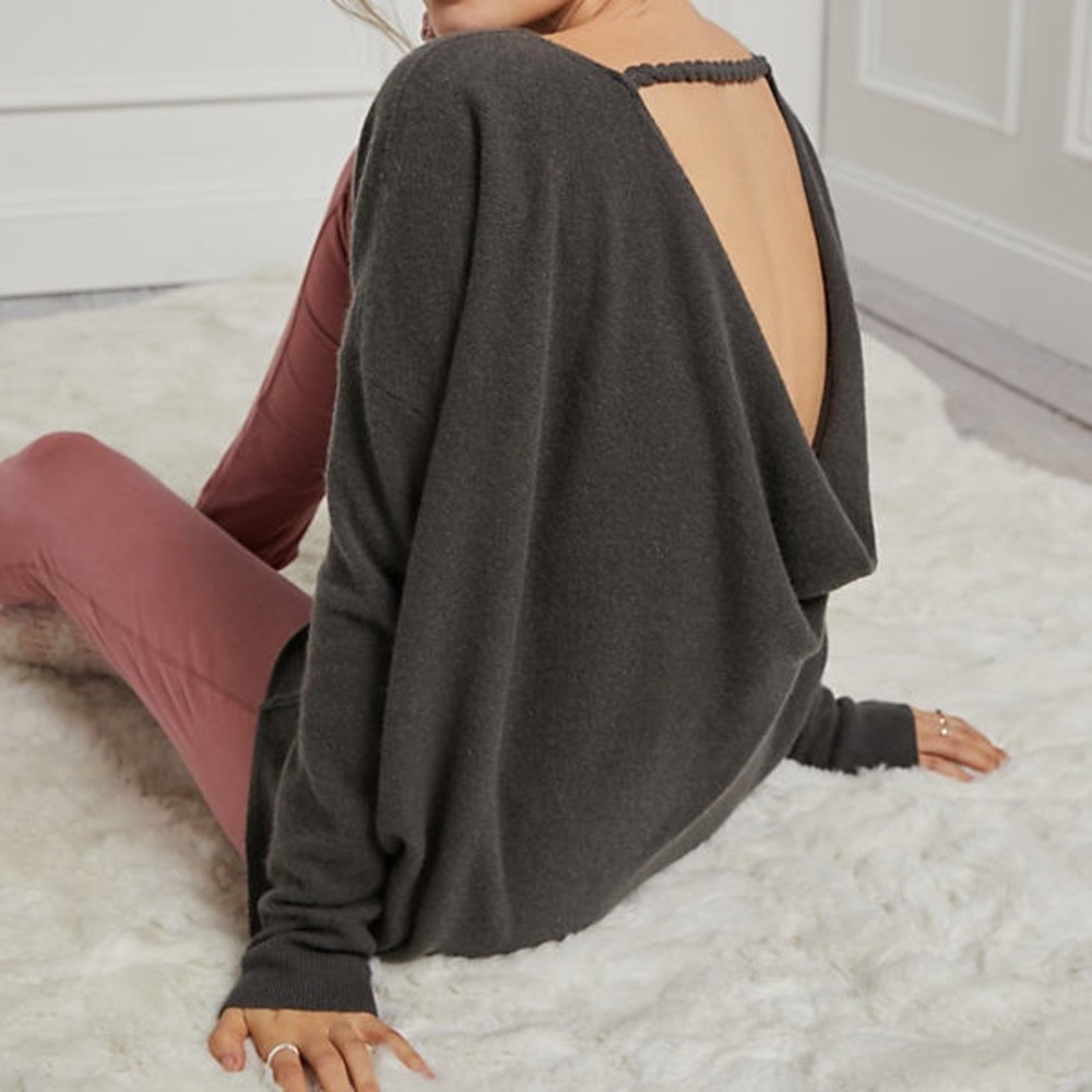 Anthro Reese Saturday Sunday Cashmere Low Back Sweater Tunic - Picture 1 of 11